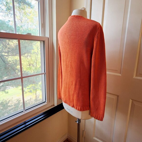 Gerry Weber Edition GERMANY V-neck Sweater Top Orange Cotton size M Autumn Soft - Picture 10 of 16